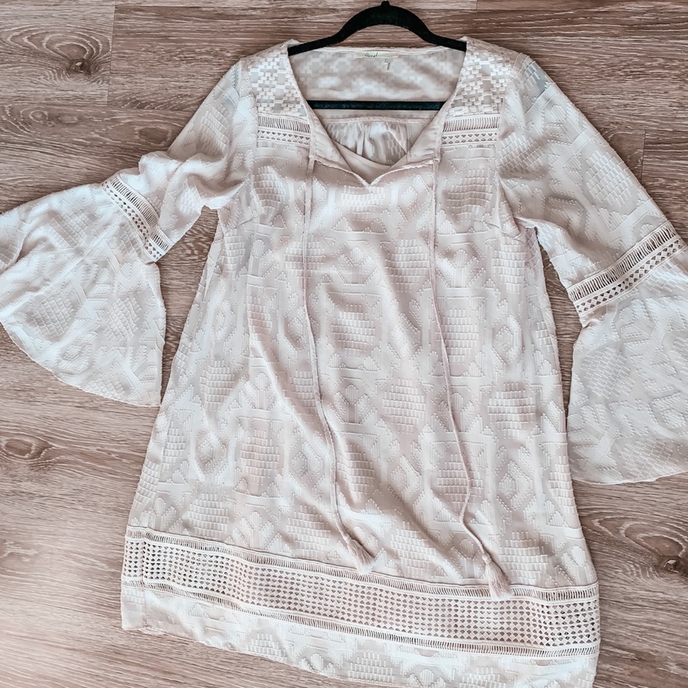 Bohemian light pink dress from Anthropologie